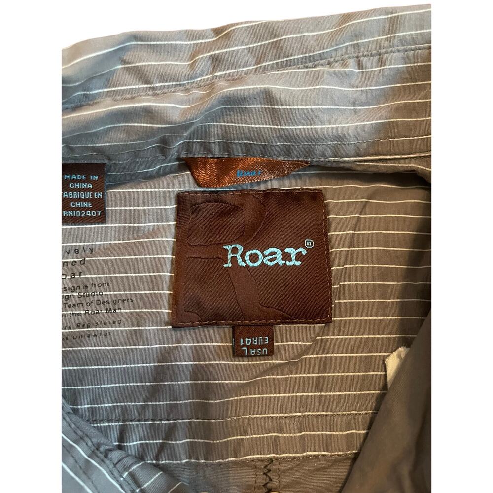 Vintage Y2k Mens Roar Distressed Button Down Coll… - image 2